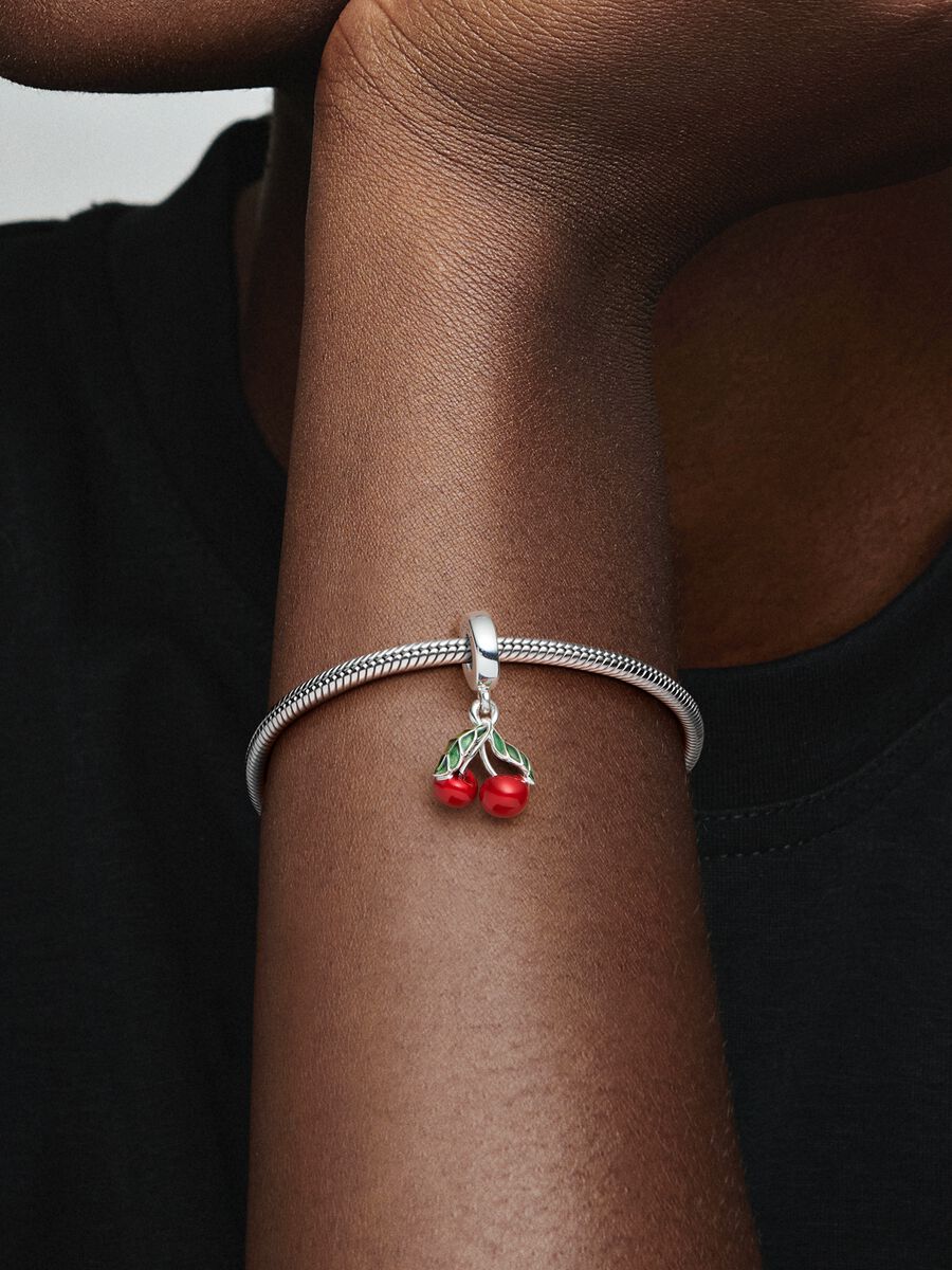 Asymmetrical Cherry Fruit Dangle Charm